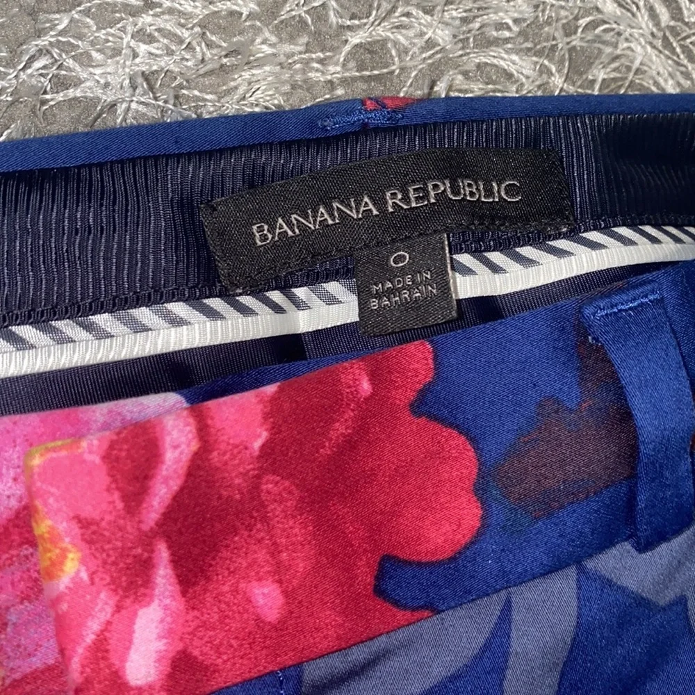 Banana Republic Avery Navy Blue floral work pants